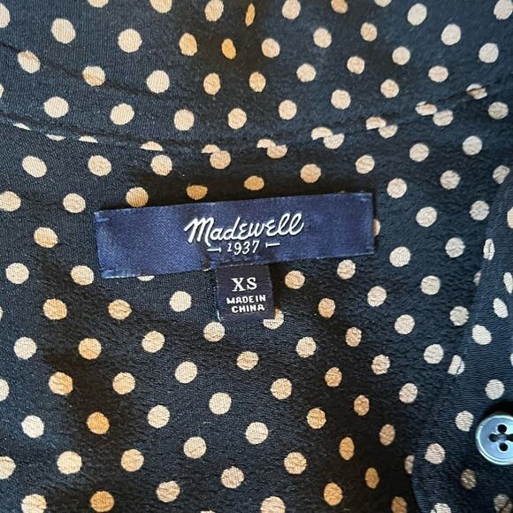 Madewell Long Sleeve polka dot Tunic Shirt Dress size x-small - Picture 7 of 12